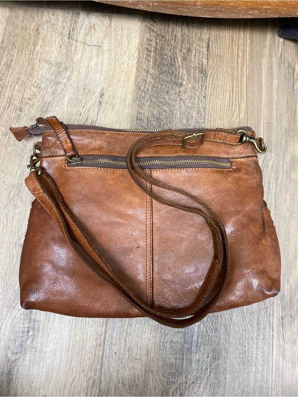 Pikolinos Brown Woven Smooth Leather Adjustable Strap Shoulder Bag Handbag Purse - Picture 10 of 15